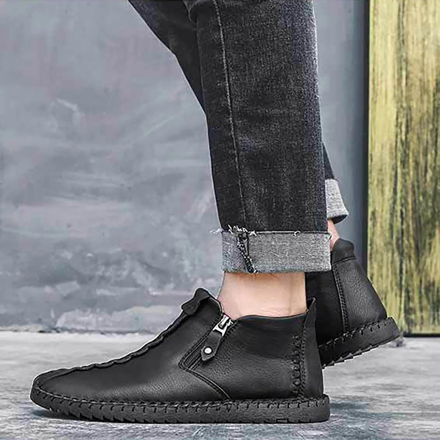 Men's Shoes / Sneakers Luxury Suede Leather Denim Lace Up Mens Casual Shoes Outdoor Canvas Shoes Male Handmade Leisure Shoes For Man