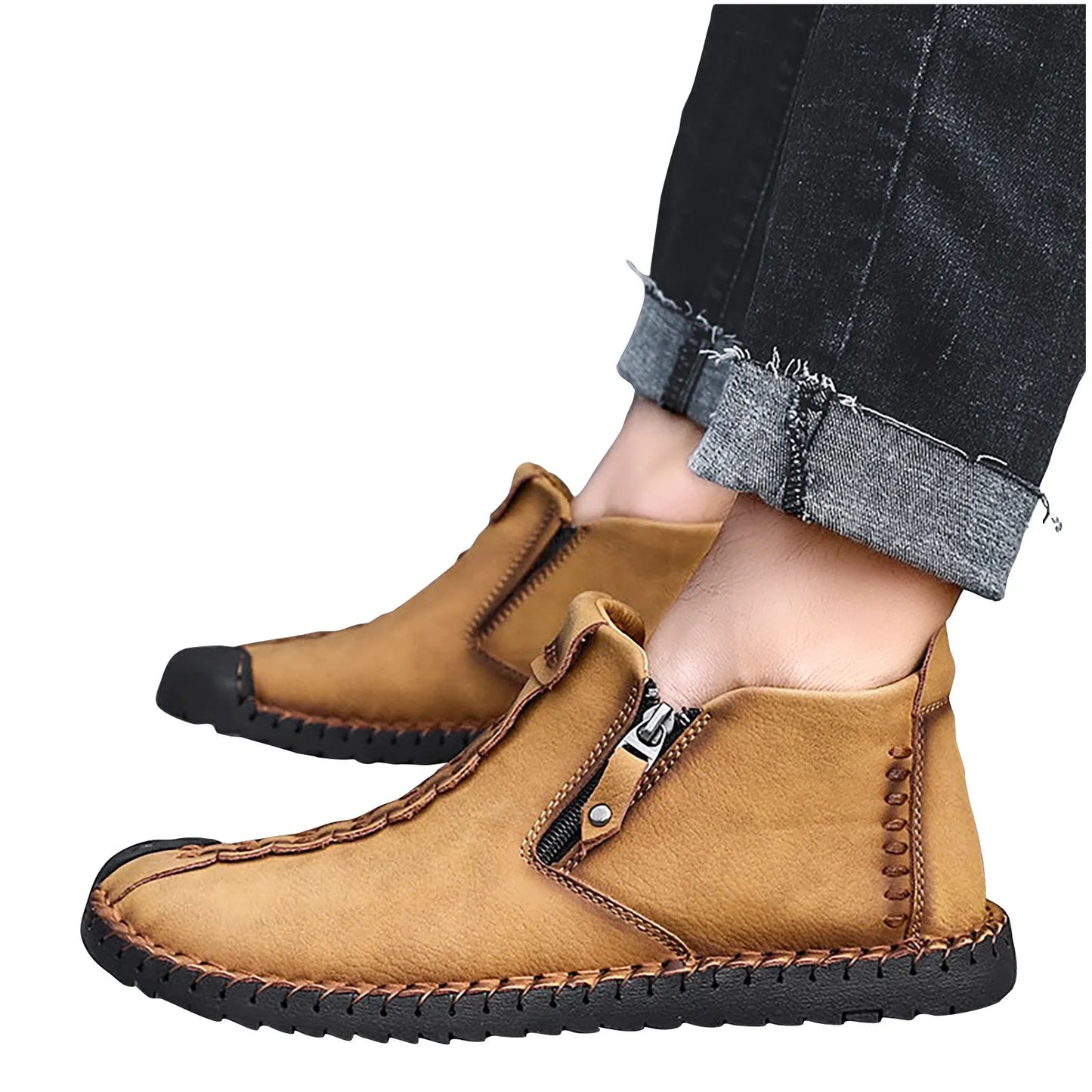 Men's Shoes / Sneakers Luxury Suede Leather Denim Lace Up Mens Casual Shoes Outdoor Canvas Shoes Male Handmade Leisure Shoes For Man