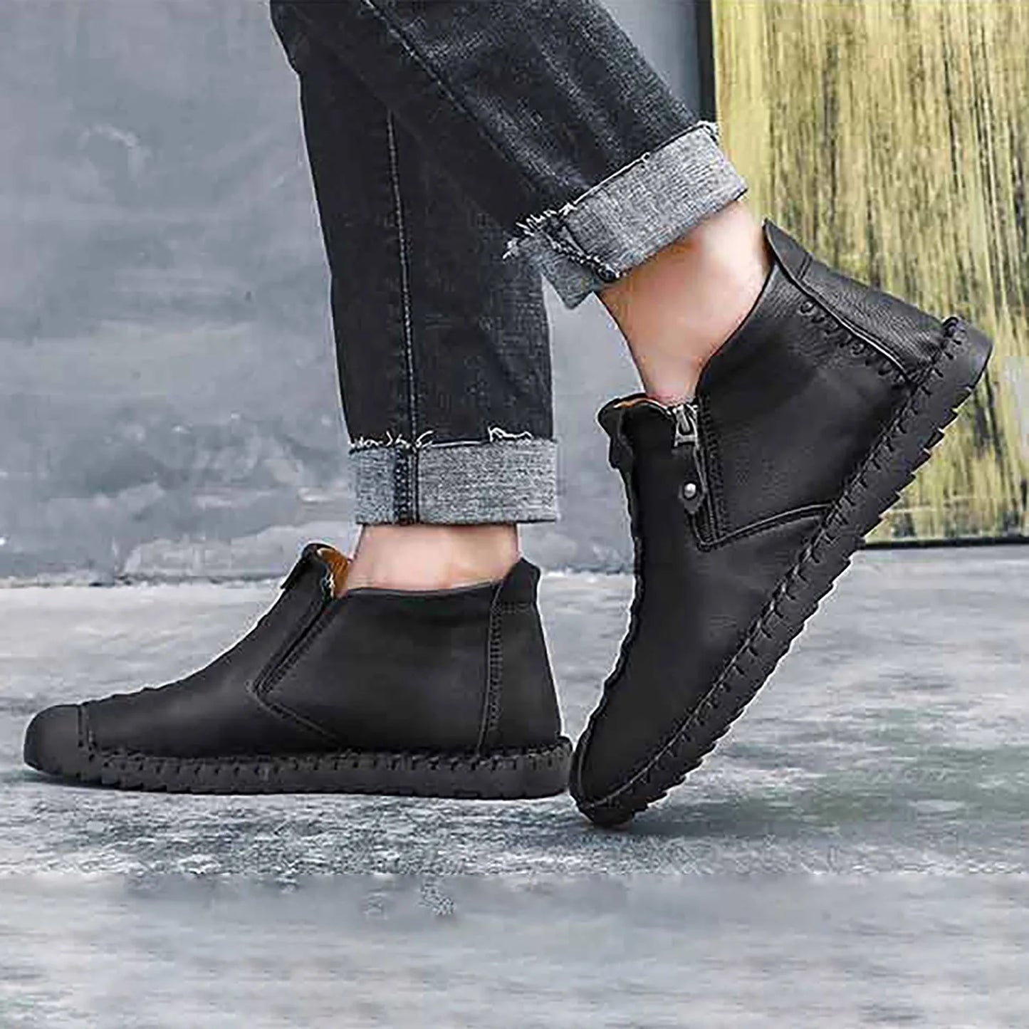 Men's Shoes / Sneakers Luxury Suede Leather Denim Lace Up Mens Casual Shoes Outdoor Canvas Shoes Male Handmade Leisure Shoes For Man