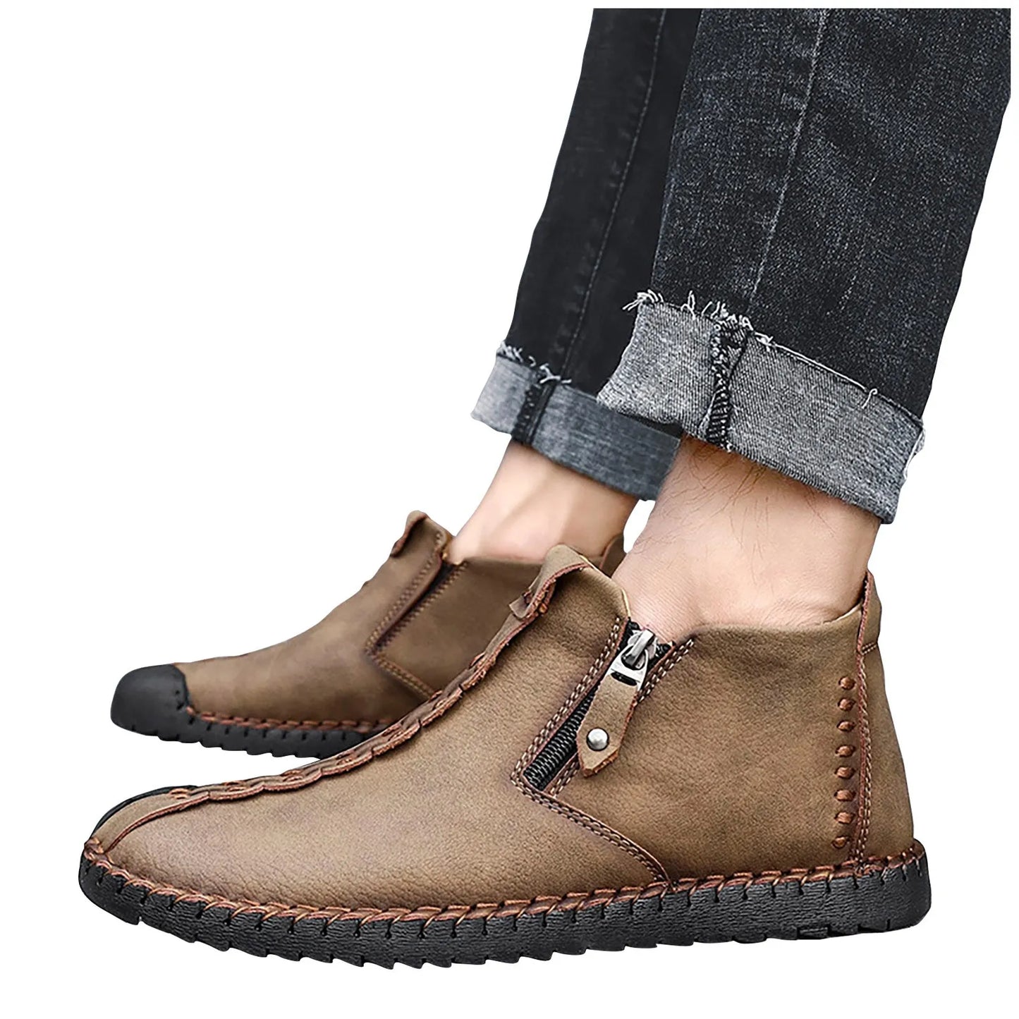 Men's Shoes / Sneakers Luxury Suede Leather Denim Lace Up Mens Casual Shoes Outdoor Canvas Shoes Male Handmade Leisure Shoes For Man