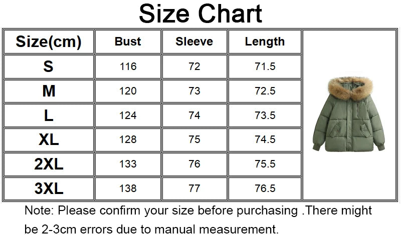 Women's Hooded Parka Pure Color Casual Thicken Jacket Korean Fashion Long Sleeve Women's Jacket Winter New Down Jacket