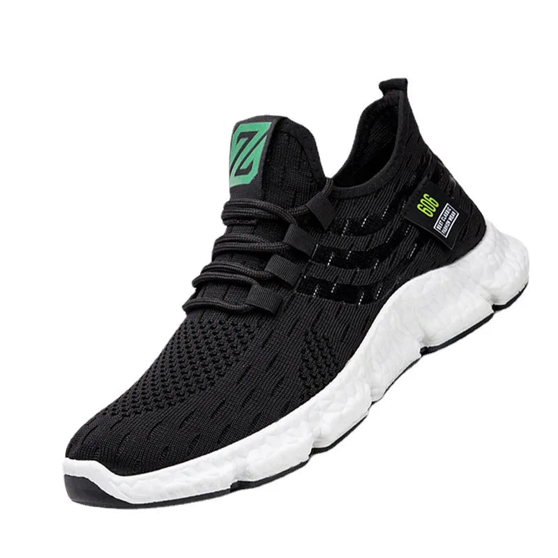 Men Sneakers New Flying Woven Shallow Mouth Casual Sports Shoes White Blue Low-Top Fashion Men's Shoe