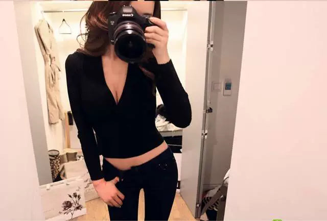 Elegant and Beautiful Cross V-neck Sneaky Design Top Sweater