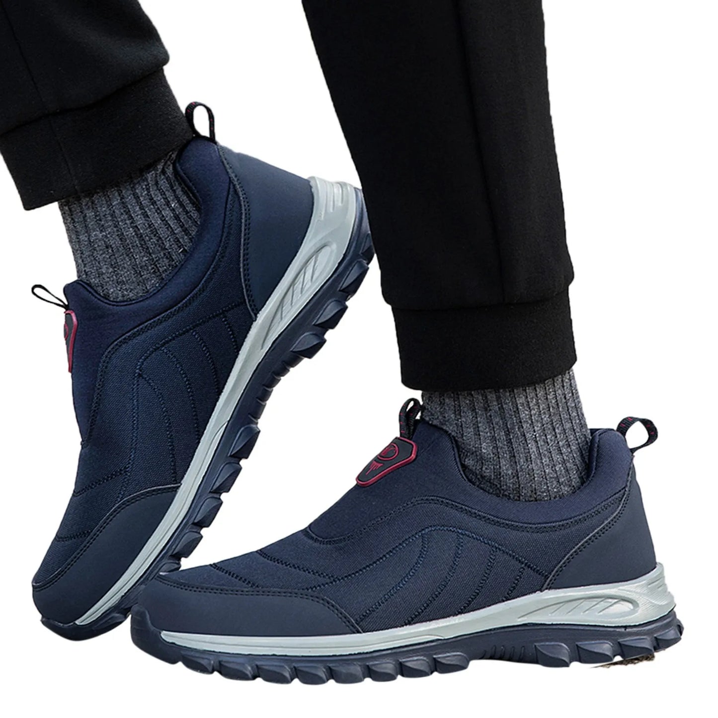 Winter Men Sneakers Warm Fur Men Ankel Boots Plush Men Snow Boots Plus Size Couple Shoes Non-Slip Men Boots Casual Men Shoes