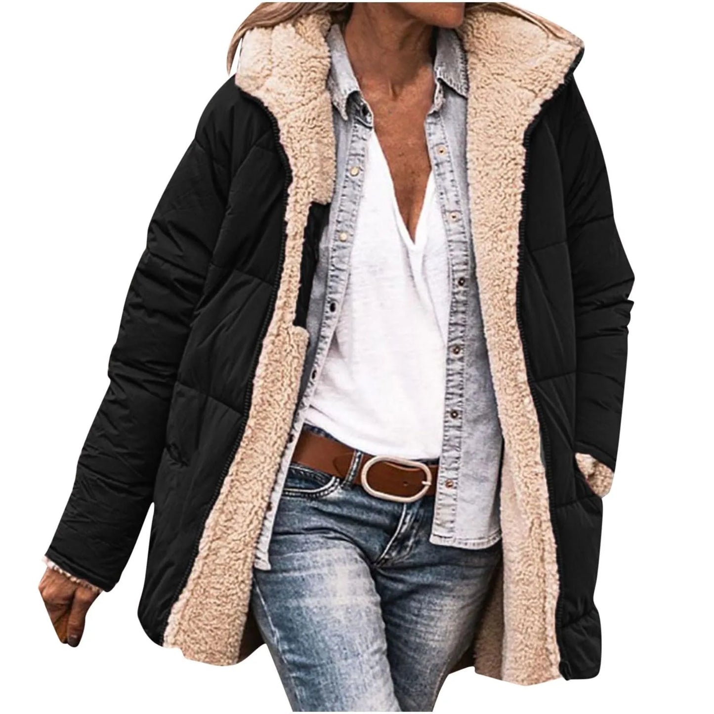 New Winter Women Cotton Jacket Fleece Casual Slim Coat Hooded Parkas Wadded Warm Overcoat Plus Size Female Coat