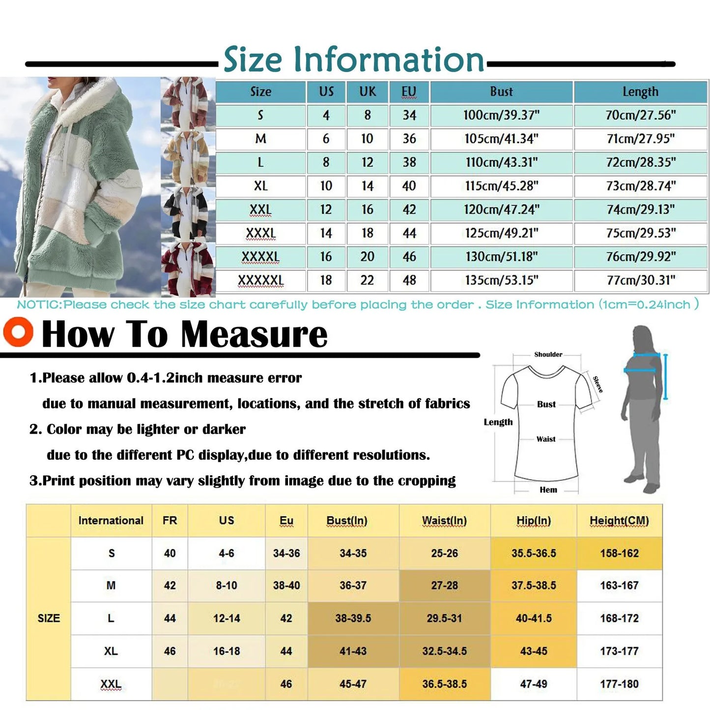 Womens Plush Jacket Fashion Splicing Loose Plush Long Sleeve Zipper Pocket Fall/winter Hooded Zipper Coat Thick High Quality