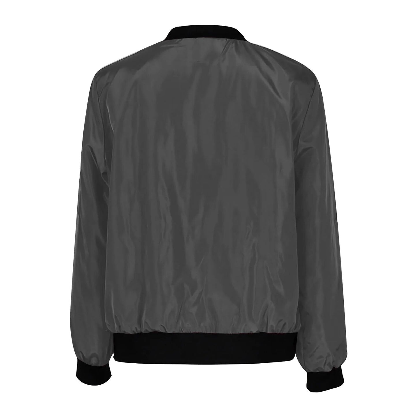 Women Round Neck Baseball Coat Cotton-padded Fall And Winter New Fashion Loose Warm Thick Short Bomber Jacket Top