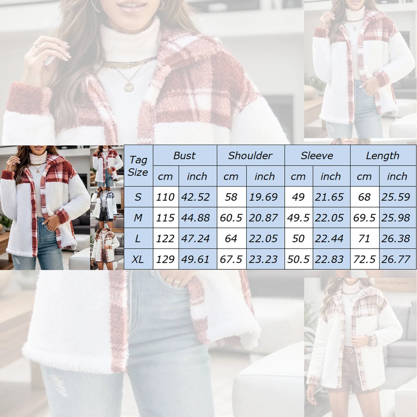 Fall Winter Jacket For Women Thicken Overcoat Long Sleeve Lapel Loose Plush Jacket