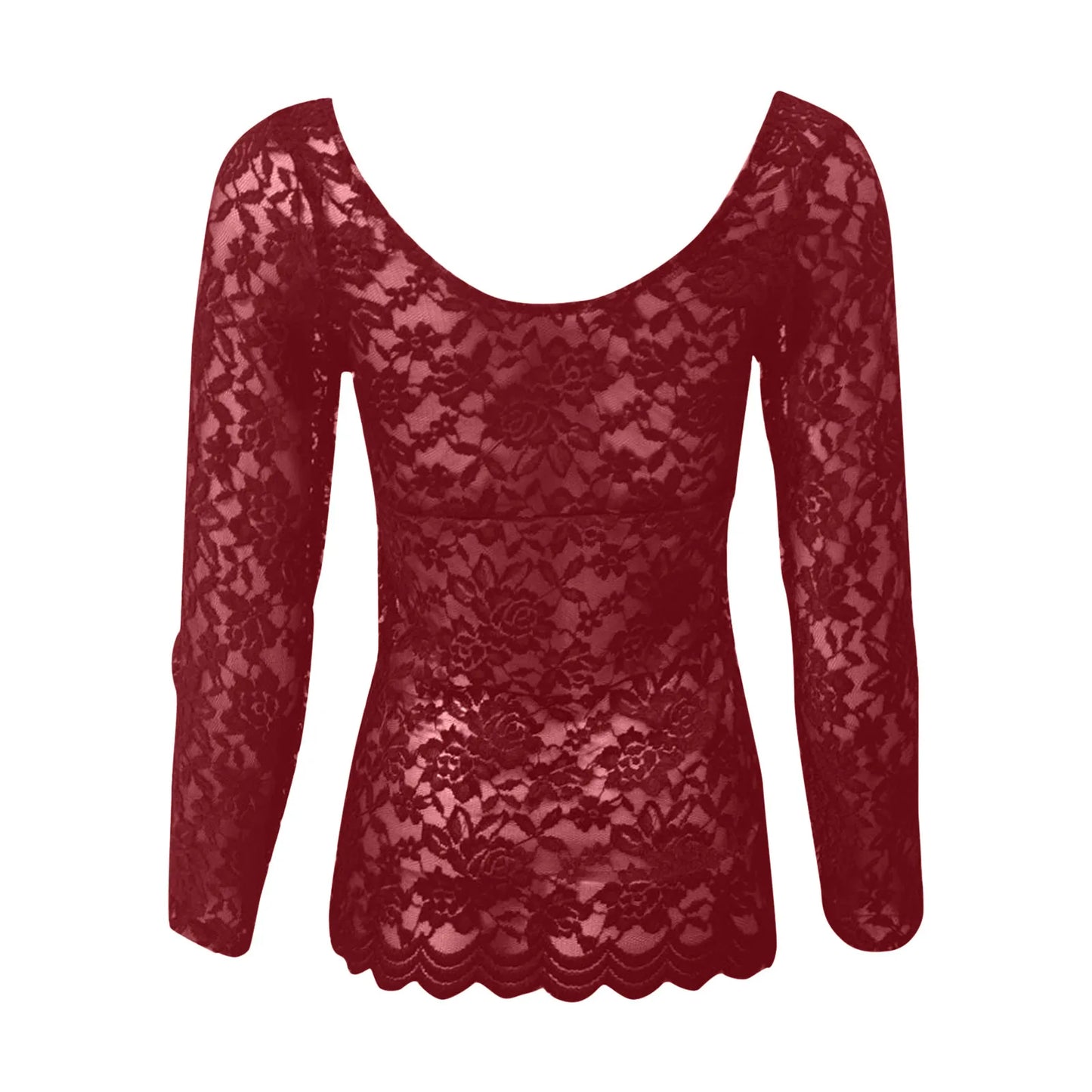 New Women Slim Tunic Lace V Neck T-shirt Elegant Summer Long Sleeve Flower Embroidery See-through Shirt Tops Blouse