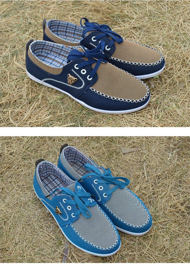 Men Casual Shoes Fashion Style Canvas Shoes Men Flat Walking Driving Footwear Light Sneakers.