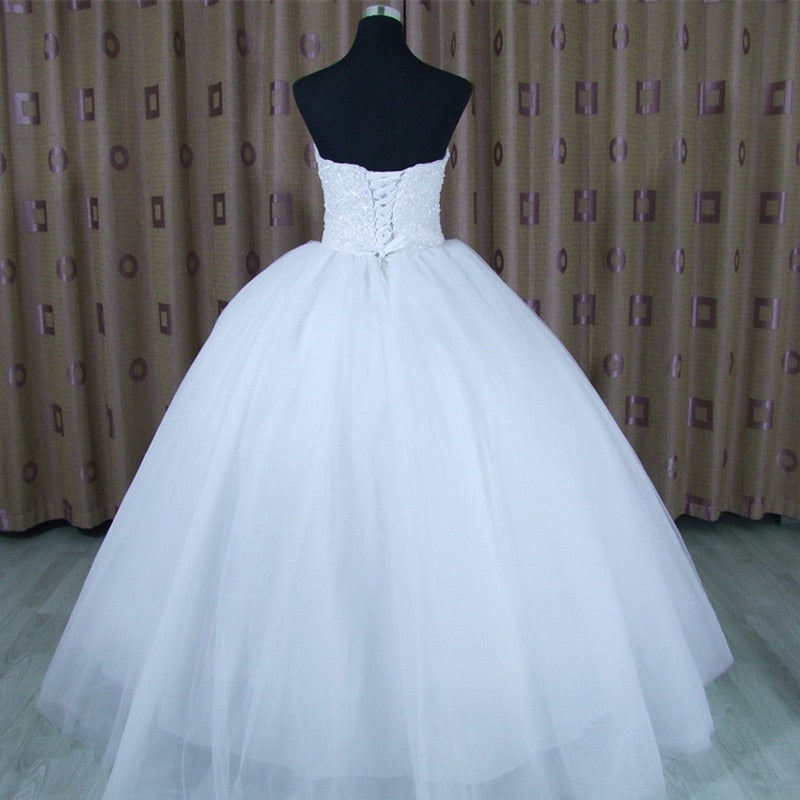 Bling Bling Shining Crystals Ball Gown Wedding Dress Custom-made Bridal Gown Robe