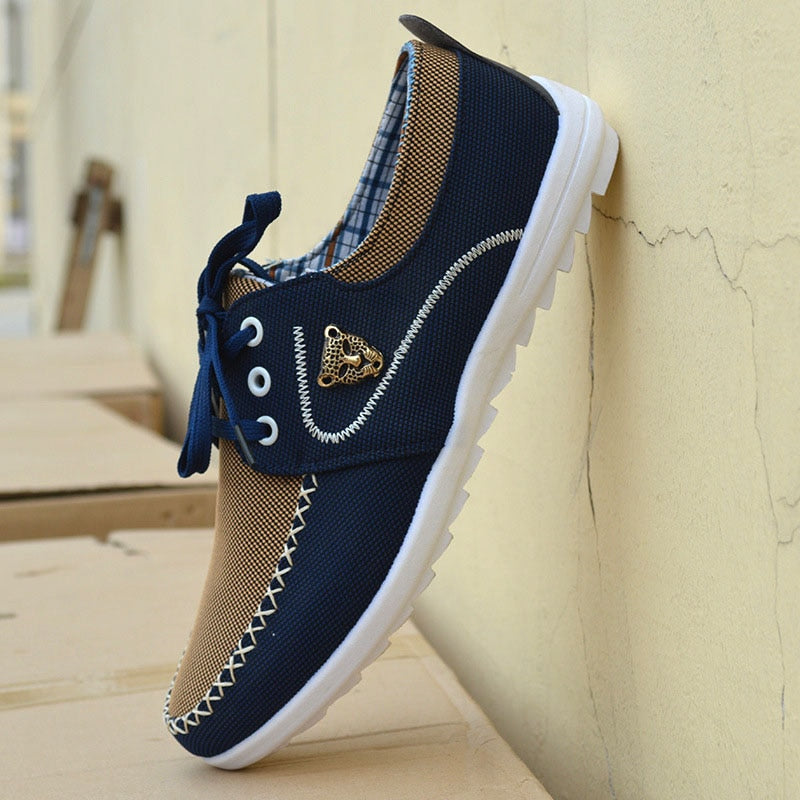 Men Casual Shoes Fashion Style Canvas Shoes Men Flat Walking Driving Footwear Light Sneakers.