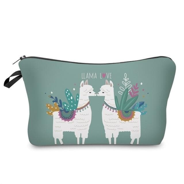 Deanfun Waterproof Makeup Bag Printing Llama Love Cosmetic Bags Travel Cosmetic Pouchs Organizer Storage 51434