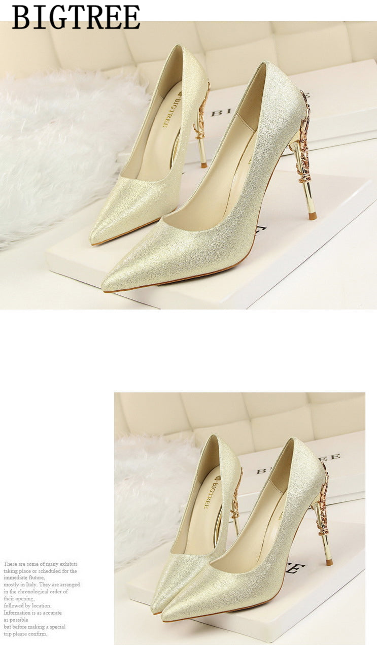 Red Heels Wedding Shoes Bride New Arrival 2020 Women High Heels Dress Shoes