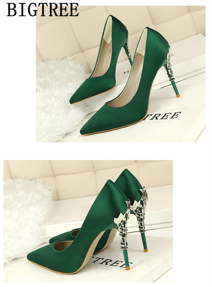 Red Heels Wedding Shoes Bride New Arrival 2020 Women High Heels Dress Shoes