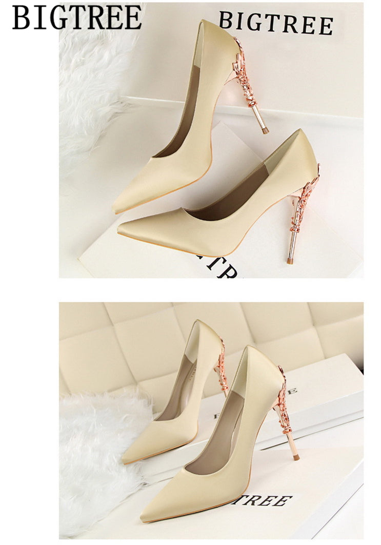 Red Heels Wedding Shoes Bride New Arrival 2020 Women High Heels Dress Shoes