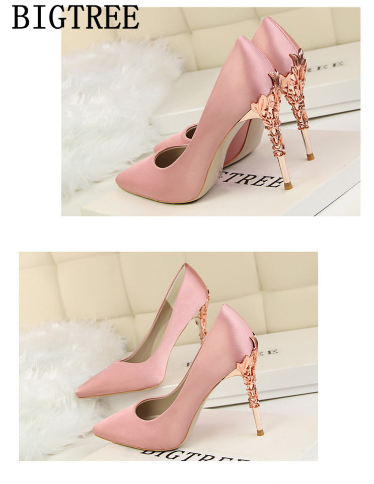 Red Heels Wedding Shoes Bride New Arrival 2020 Women High Heels Dress Shoes