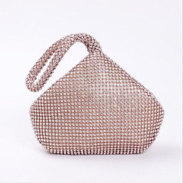 4 Colors Soft Beaded Women Evening Bag Cover Open Style Lady Wedding Triangle Glitter Handbag Purse Bag For New Year Gift Clutch