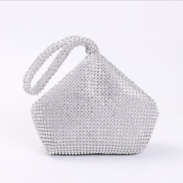 4 Colors Soft Beaded Women Evening Bag Cover Open Style Lady Wedding Triangle Glitter Handbag Purse Bag For New Year Gift Clutch