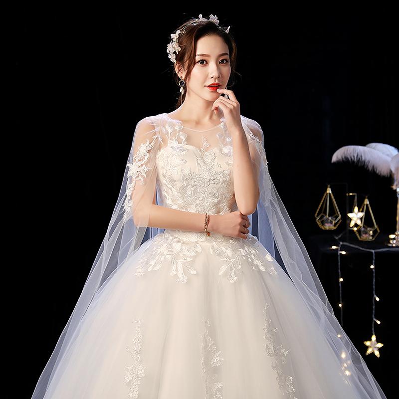 Mrs Win Wedding Dress 2020 New Elelgant Court Train Lace Embroidery Princess Vintage Wedding Dresse Plus Szie Wedding Gowns