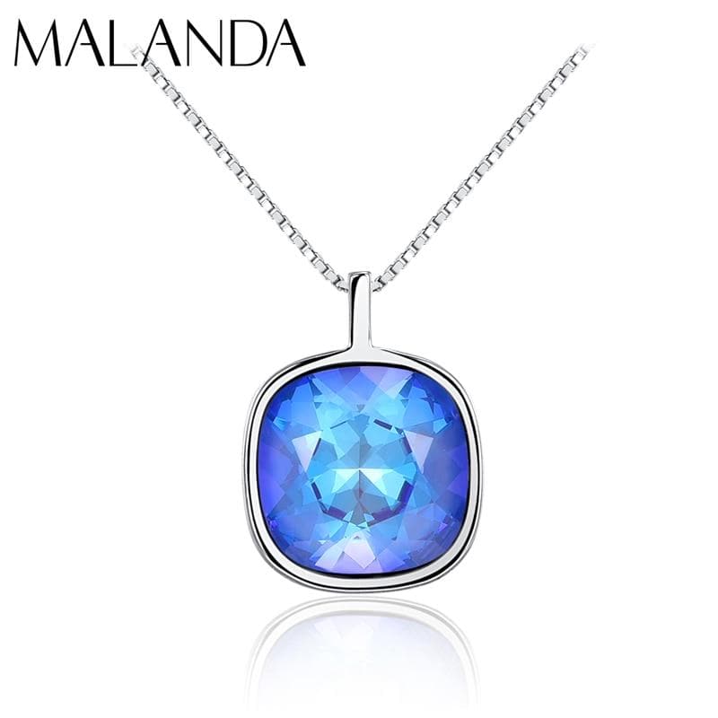 Malanda Ggeometric Pendant Necklaces Original Crystals From Swarovski Necklace For Women Fashion Wedding Jewelry Mom Girl Gift