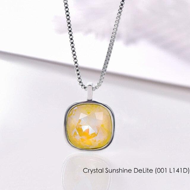 Malanda Ggeometric Pendant Necklaces Original Crystals From Swarovski Necklace For Women Fashion Wedding Jewelry Mom Girl Gift