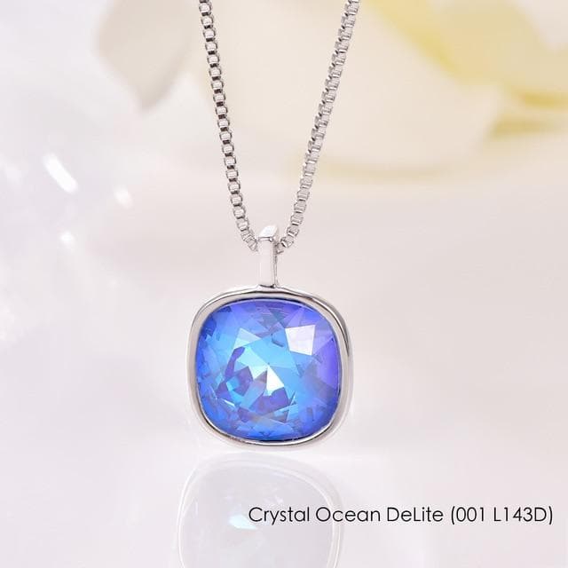 Malanda Ggeometric Pendant Necklaces Original Crystals From Swarovski Necklace For Women Fashion Wedding Jewelry Mom Girl Gift