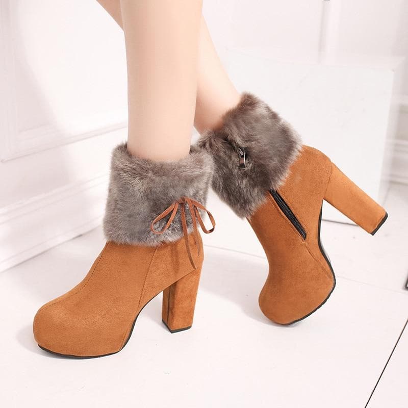 Fur Warm High Heel Boots