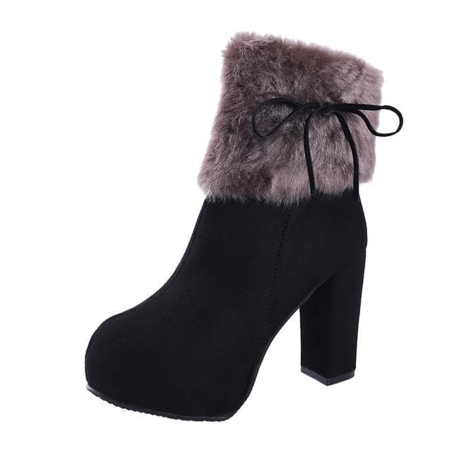 Fur Warm High Heel Boots