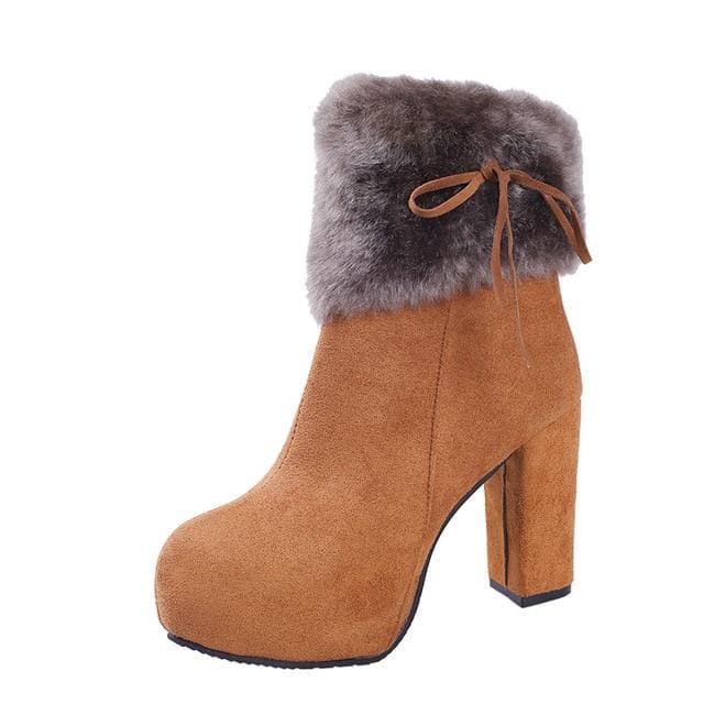 Fur Warm High Heel Boots