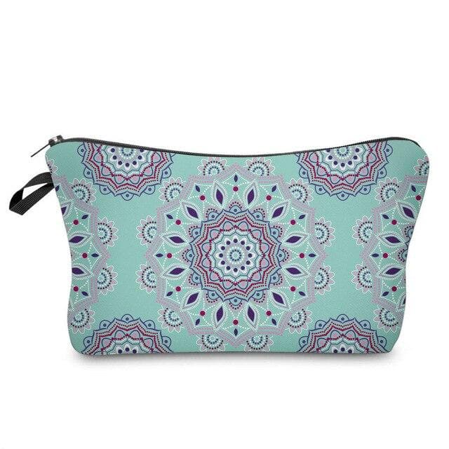 Deanfun 3D Printing Mandala Flower Small Cosmetic Bag Waterproof Cute Makeup Bag Toiletry Bag For Travel D51456