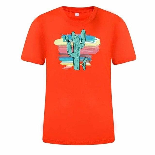 Hillbilly New Women's T-shirts The cactus Printed T Shirts graffiti Ulzzang Fashion O-neck Short Sleeve