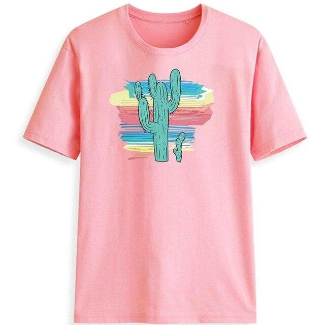 Hillbilly New Women's T-shirts The cactus Printed T Shirts graffiti Ulzzang Fashion O-neck Short Sleeve