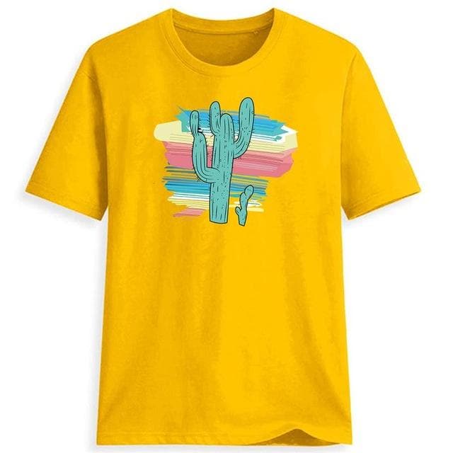Hillbilly New Women's T-shirts The cactus Printed T Shirts graffiti Ulzzang Fashion O-neck Short Sleeve