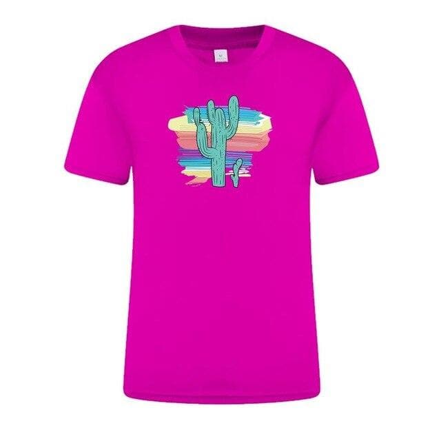 Hillbilly New Women's T-shirts The cactus Printed T Shirts graffiti Ulzzang Fashion O-neck Short Sleeve