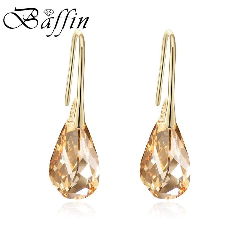 BAFFIN New Trendy Gold Helix Pendant Drop Earrings Crystals From Swarovski For Women Party Statement Indian Jewelry Friends Gift