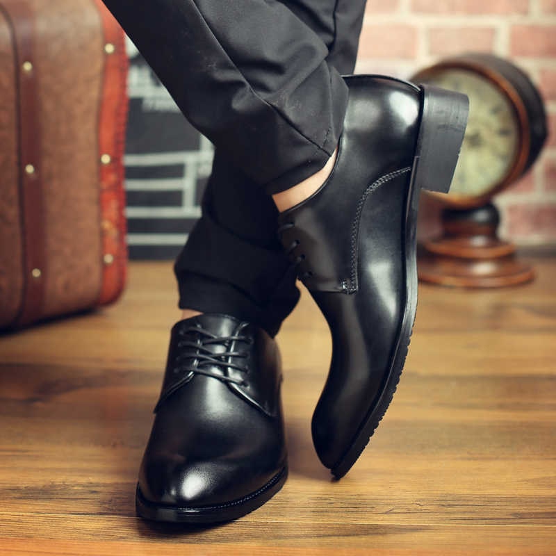 High Quality Genuine Leather Men Dress Shoes Comfortable Casual Formal Business Wedding Dress Shoes