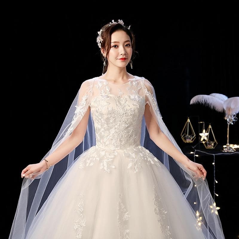 Mrs Win Wedding Dress 2020 New Elelgant Court Train Lace Embroidery Princess Vintage Wedding Dresse Plus Szie Wedding Gowns
