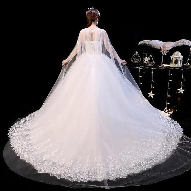 Mrs Win Wedding Dress 2020 New Elelgant Court Train Lace Embroidery Princess Vintage Wedding Dresse Plus Szie Wedding Gowns