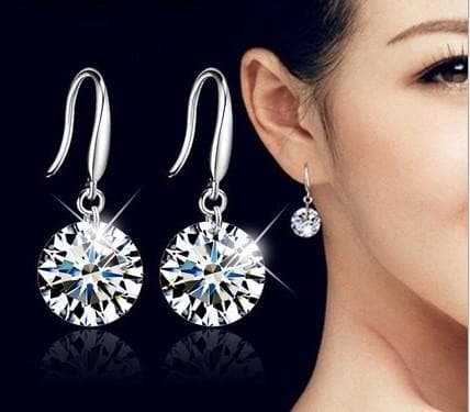 SALE Fashion jewelry 925 silver new crystal from Swarovskis Feather high-grade temperament circle anti allergy earrings