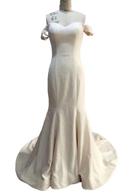 Simple Mermaid Bridesmaid Dresses Off Shoulder Sweep Train Garden Country Wedding Guest Gowns Maid of Honor Dress