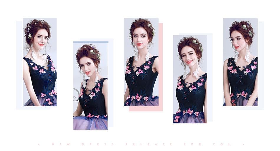 New dark blue long lace summer lady girl women princess bridesmaid banquet party ball dress gown