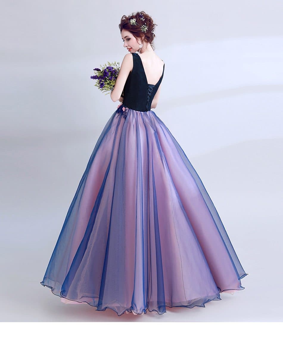 New dark blue long lace summer lady girl women princess bridesmaid banquet party ball dress gown