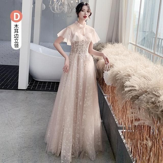 Bridesmaid Dresses Fog Blue A Appliques Sequin Wedding Guest Dress Sexy V-Neck Sleeveless Vestidos Floor Length Elegant Gowns R070