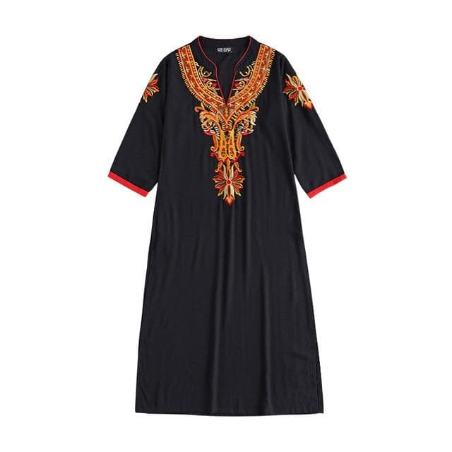 Indian Dress Kurti for Women Cotton Embroidered Long Blouse Black Indiana Dress for Women Kurtis India Kurta Pakistani Dress
