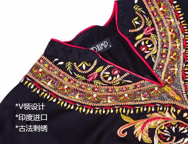 Indian Dress Kurti for Women Cotton Embroidered Long Blouse Black Indiana Dress for Women Kurtis India Kurta Pakistani Dress