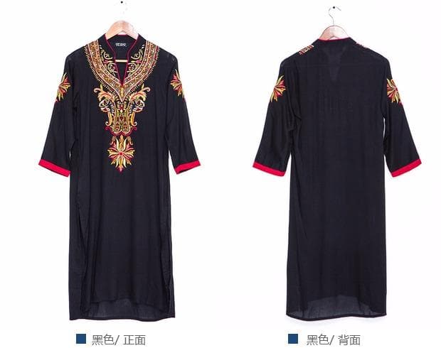Indian Dress Kurti for Women Cotton Embroidered Long Blouse Black Indiana Dress for Women Kurtis India Kurta Pakistani Dress