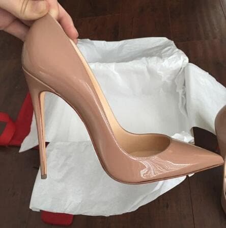 Simply gorgeous! Premium Quality Red Patent Leather Wedding Shoes Bride Pointed Toe Female Shoes Stiletto Heels Party Dress Women Shallow Pumps