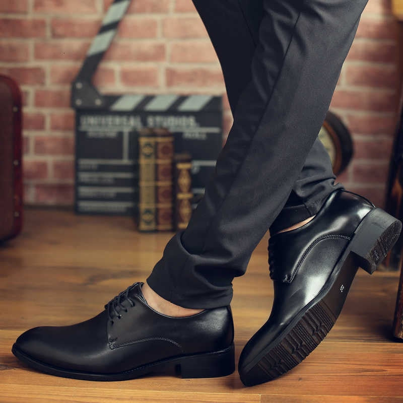 High Quality Genuine Leather Men Dress Shoes Comfortable Casual Formal Business Wedding Dress Shoes