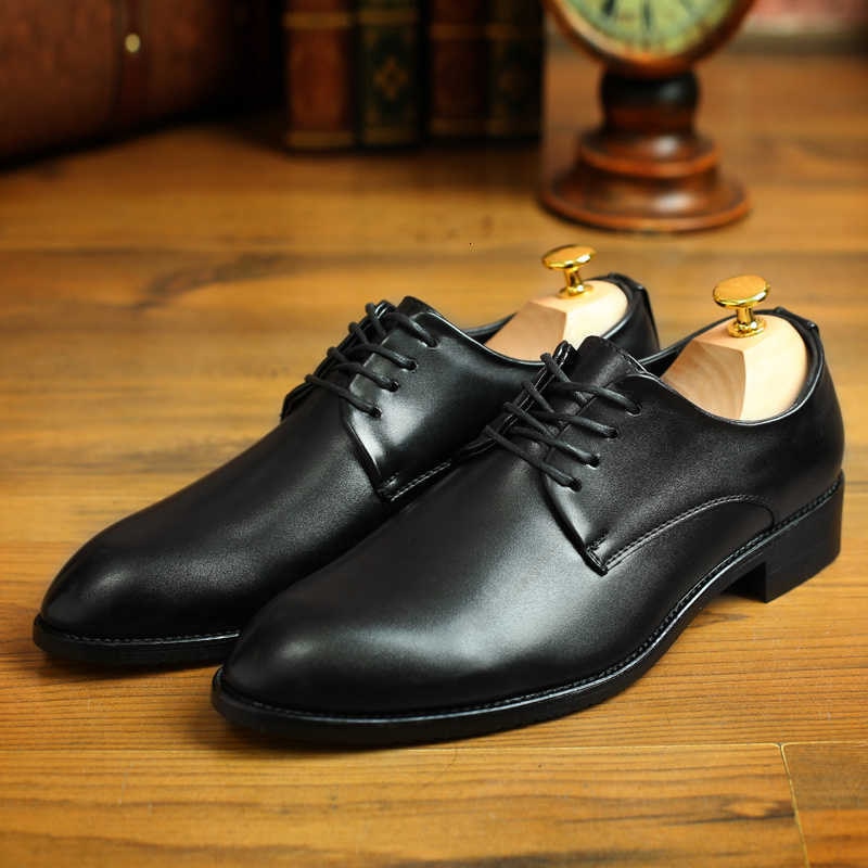High Quality Genuine Leather Men Dress Shoes Comfortable Casual Formal Business Wedding Dress Shoes